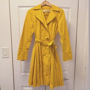 Miss Selfridge - Trench Coat - Women's US 8 - Mustard Yellow